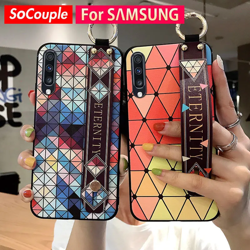 SoCouple ремешок чехол для samsung Galaxy A70 A60 A50 A40 A30 A20 A10 Мягкая силиконовая ручная полоса держатель телефона чехол Крышка