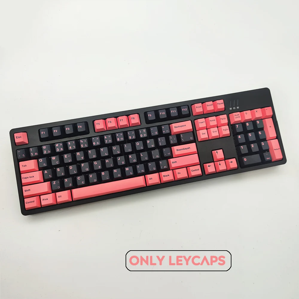 

Колпачки для клавиш черного и розового цвета с 128 клавишами, персонализированные колпачки для клавиш Cherry MX Switch, механическая клавиатура