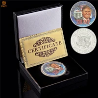 usa 1oz silver plated donald trump president commemorative coin token badge wluxury box certificate