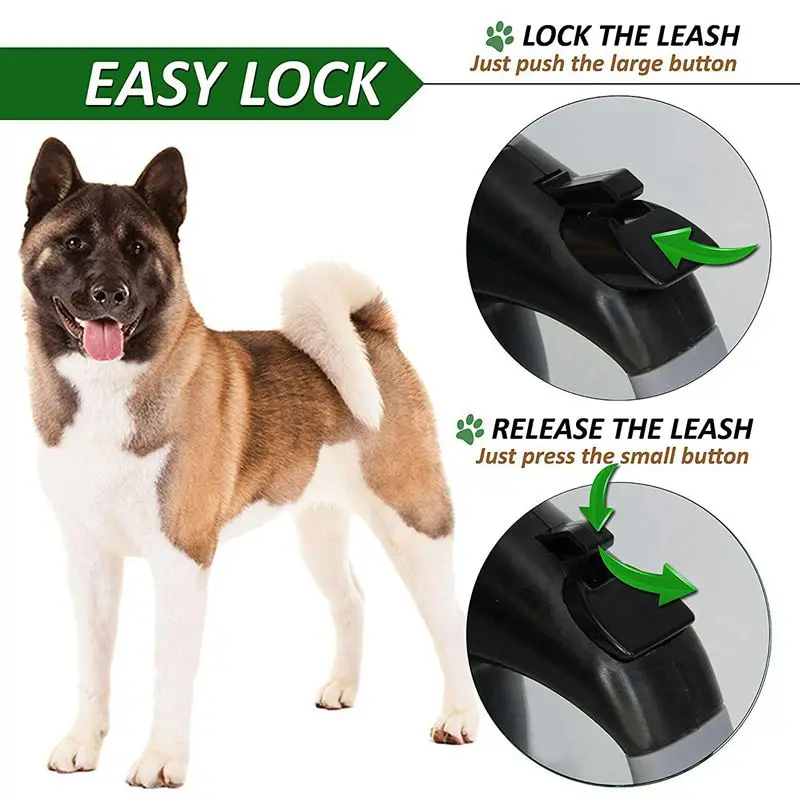 Large Dog Leash - Retractable Extra Long 26 ft Big Walking Heavy Duty Breed up to 110 lb ABS Durable P | Дом и сад
