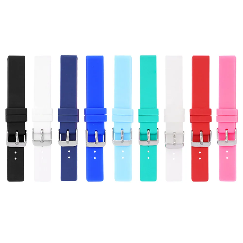 

New Colors 12 14 16mm 18mm 20mm 22mm 24mm Sport Silicone Watch Band Men Women Universal Rubber Strap Wrist Bracelet Accessories