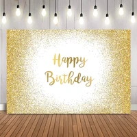 7x5ft gold glitter happy birthday backdrop for women girls bday party banner decorations glitter bday photography background