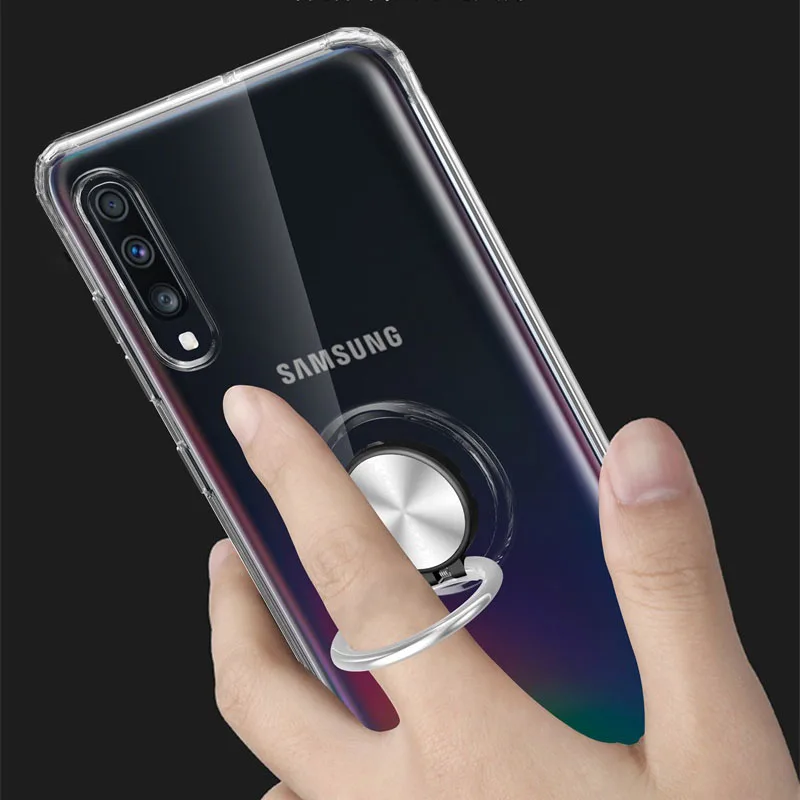 Чехол для Samsung Galaxy A70 прозрачный чехол из ТПУ с кольцом чехлы телефонов A10 A20 A20e A30