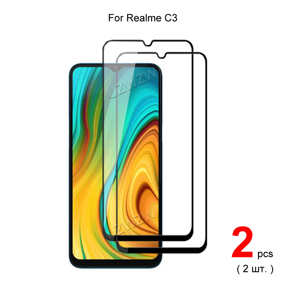 

Для Realme C3 полное покрытие закаленное стекло Защита экрана телефона защитная пленка 2.5D твердость 9H