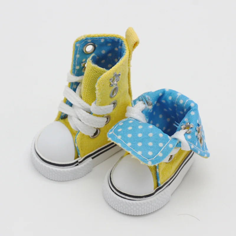 

New Arrival Doll Shoes Clothes 5cm High-top Canvas Shoes Boots With Dot For 1/6 Blyth Joint Dolls EXO Rag Doll Fashion Canvas