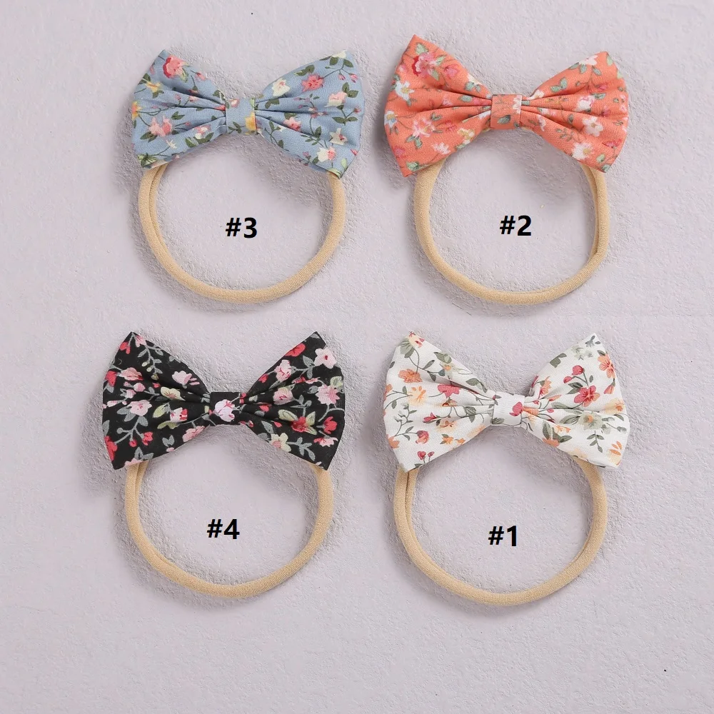 

1pcs Floral Bow Baby Girl Headband Soft Elastic Nylon Newborn Hair Bands Child Infant Hair Wraps Diy Accessories Birthday Gift