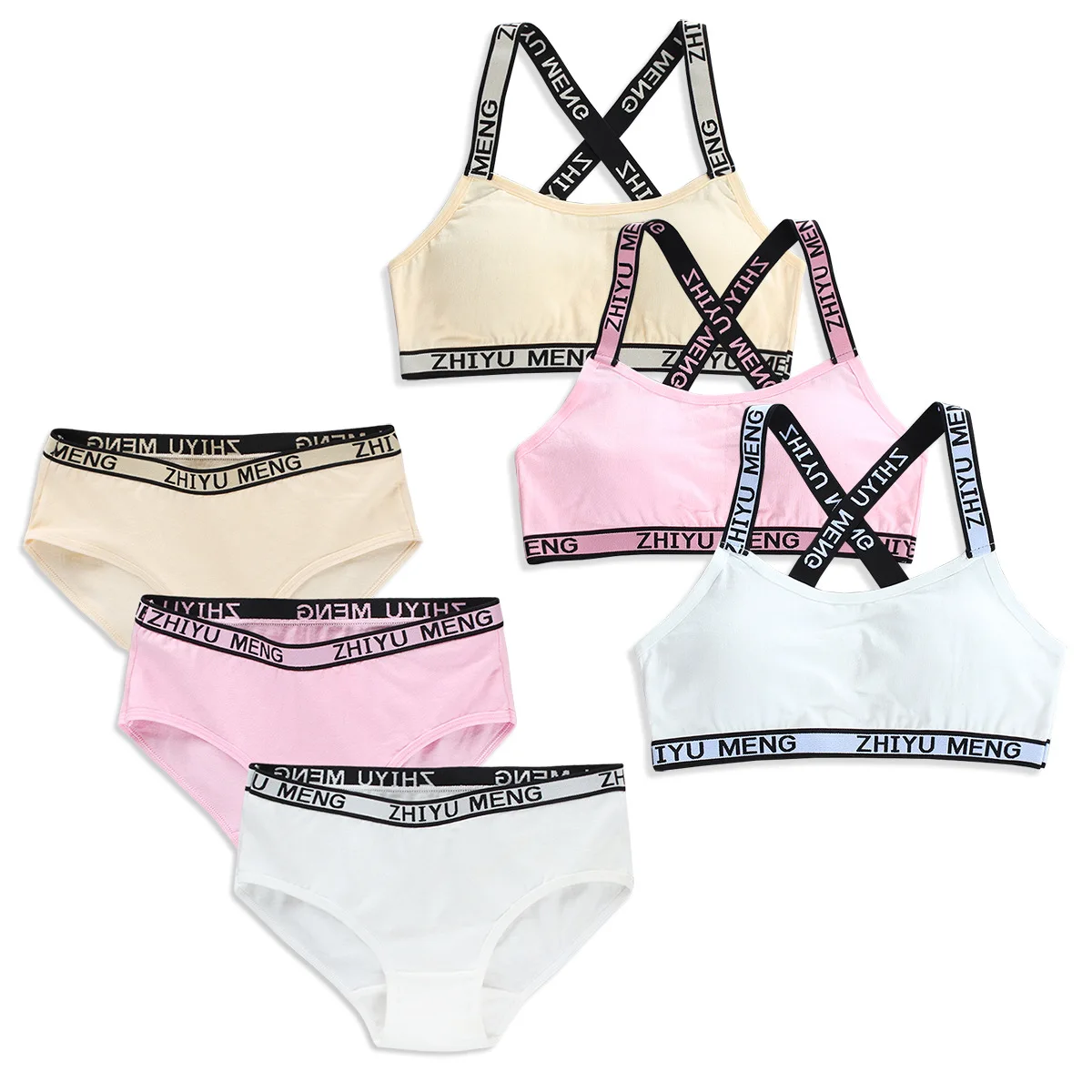 

Girls' bra set girls' chest strap beauty back triangle cotton 12 junior high school students 16-year-old chest wrapped students