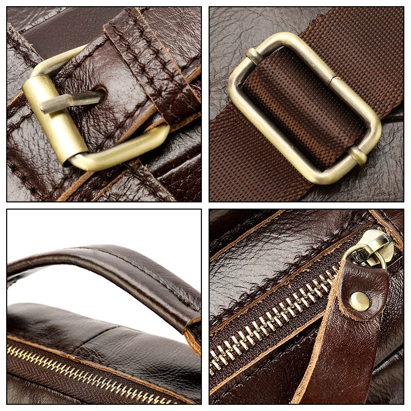 Винтажная мужская сумка через плечо наплечный ремень из телячьей кожи верхний