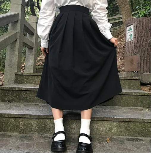 Винтажная Женская юбка в японском стиле новая весенняя плиссированная