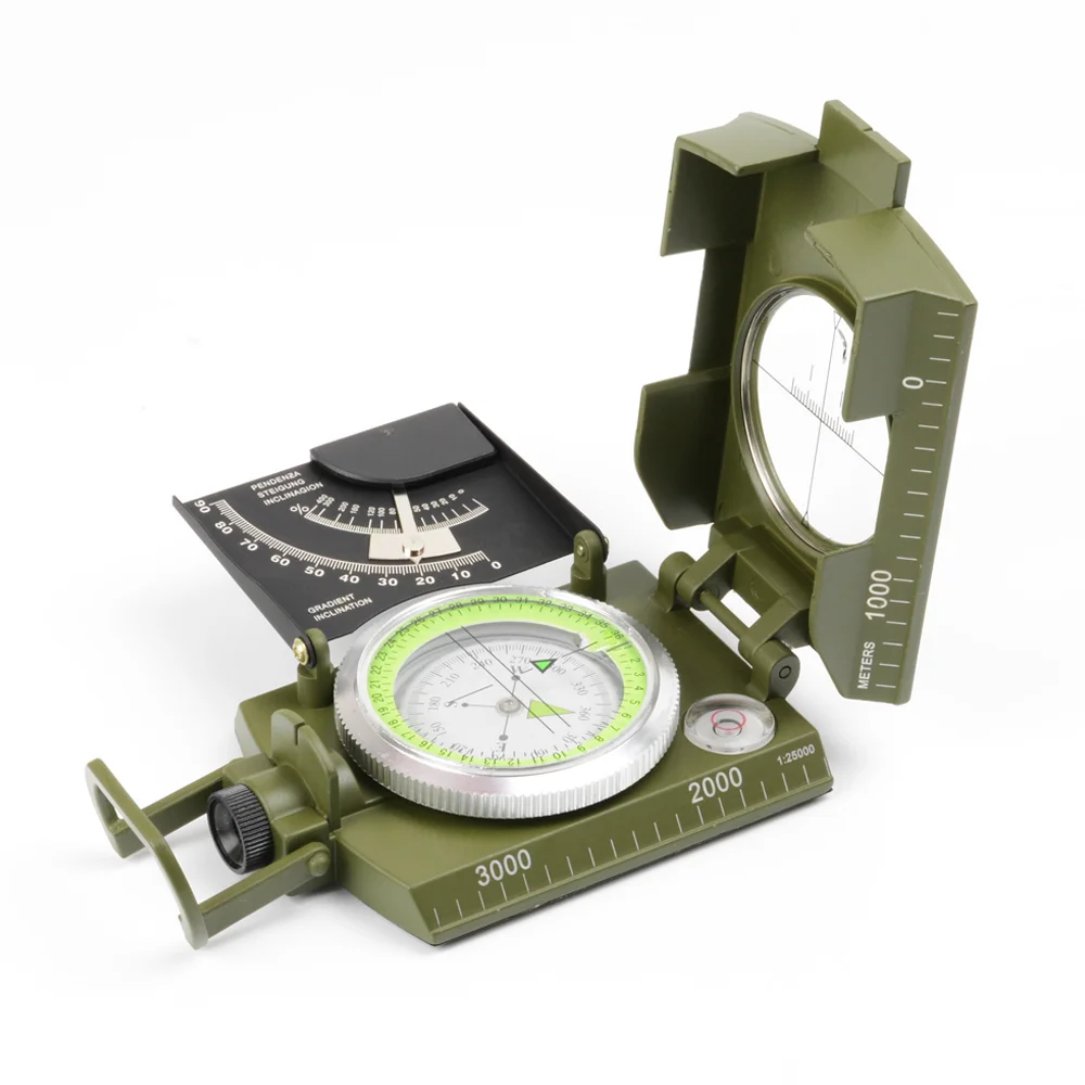 

1 Pcs Professional Pocket Military Compass Metal Clinometer Hiking Sighting Camping Outdoor Tools Accessories Home Supplies