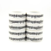new 10pcsset 15mm10m black and white music note washi tape washi stickers diy scrapbooking masking tape school office supply