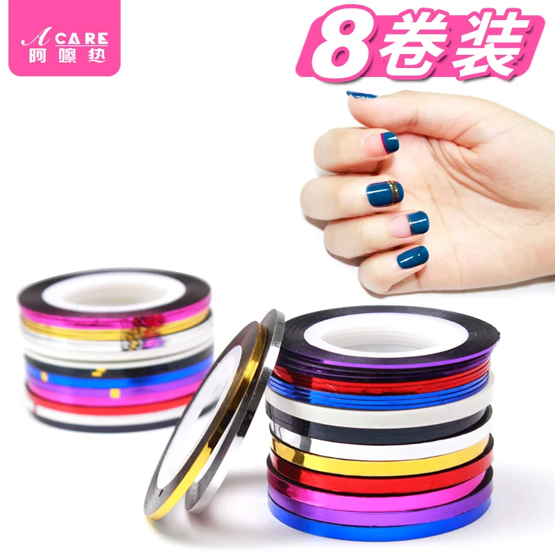 1 мм цвета: золотистый серебристый полосатая наклейка голографическая 3D полоски