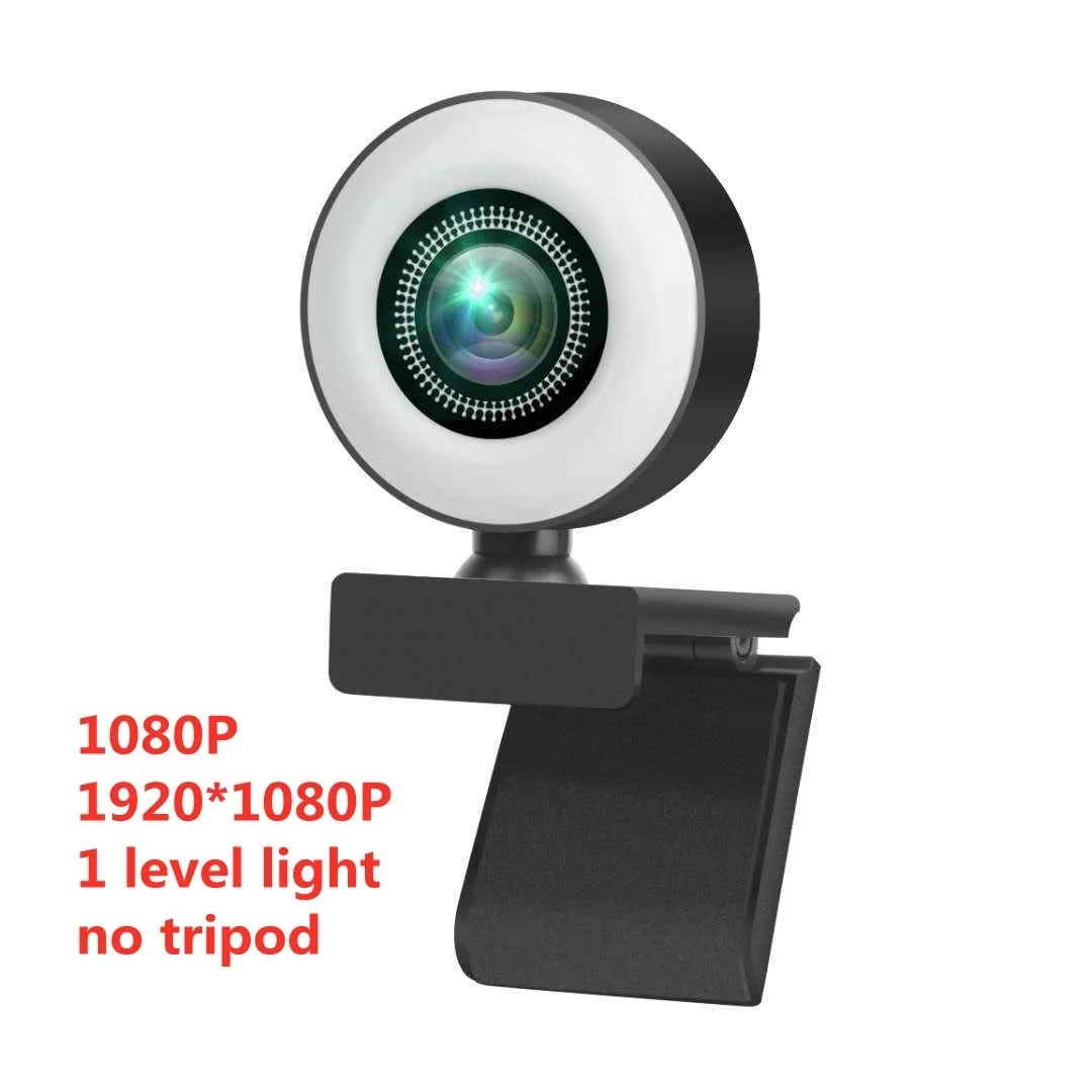

With Microphone 3 Level Light Web Kameras For Computer PC Video Recording Webcam 4K/2K/1080P Auto-Focus LED Web Camera HD Webcam