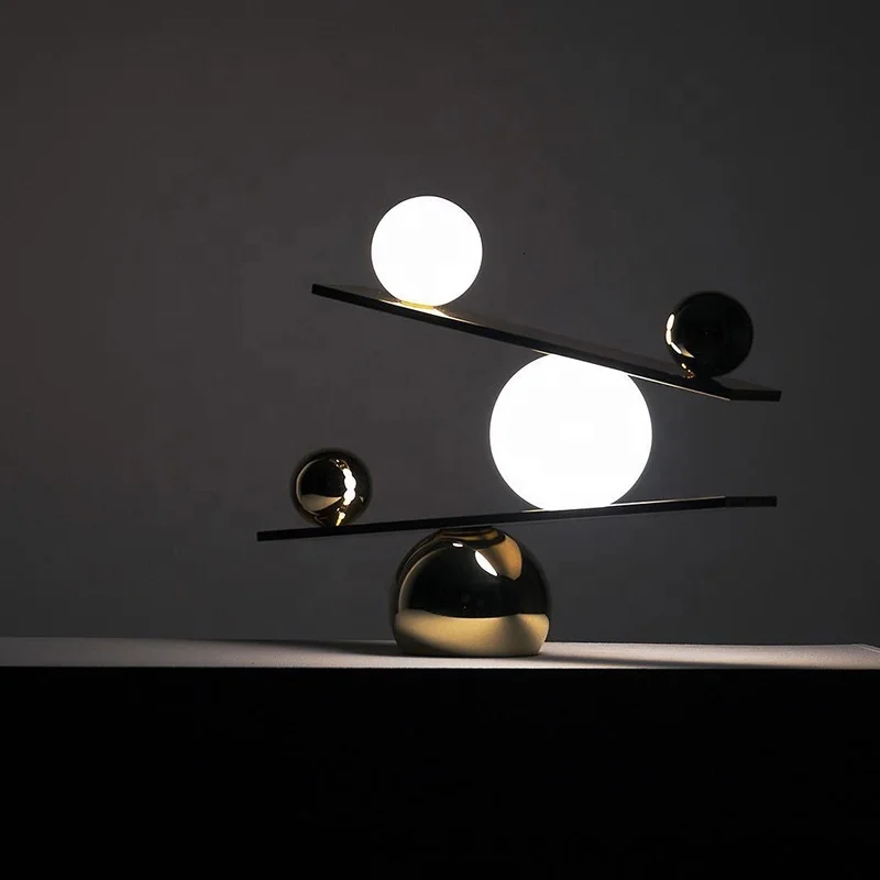 Настольная лампа из Черного Железного белого стекла для отеля дома спальни