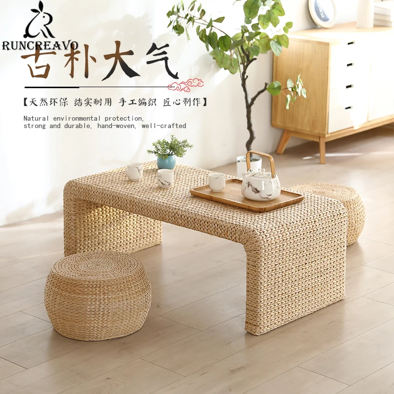 

Japanese Rattan Coffe Table Tatami Futon Contracted Modern Tea Table Low Table Small Table for Bedroom Furniture Creative Design