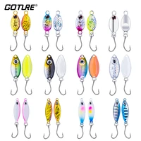 goture 12pcs micro jig fishing lure metal spoon jigging casting hard artificial bait 3 2g 4g for perch crappie trout panfish