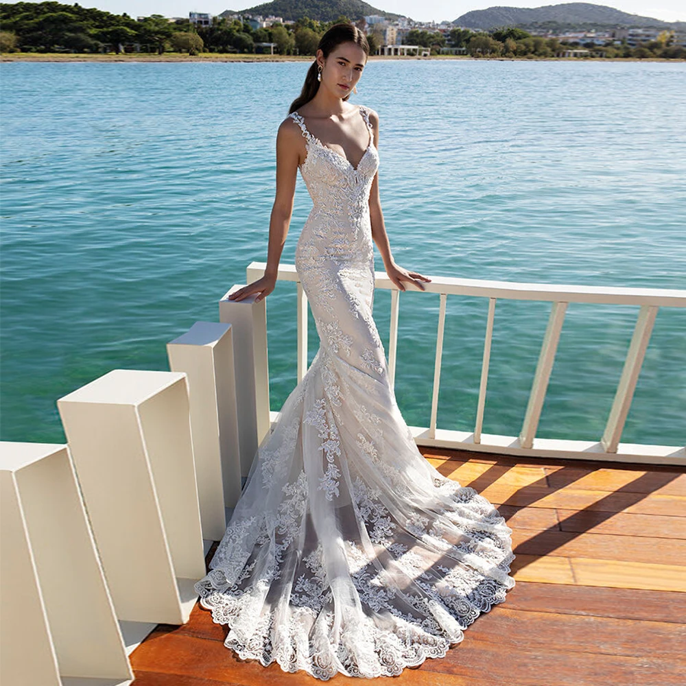 Vestido de Noiva Sereia свадебное платье с открытыми плечами с юбкой-годе милое платье принцессы с вырезом Hochzeitskleid аппликации Suknia Slubna
