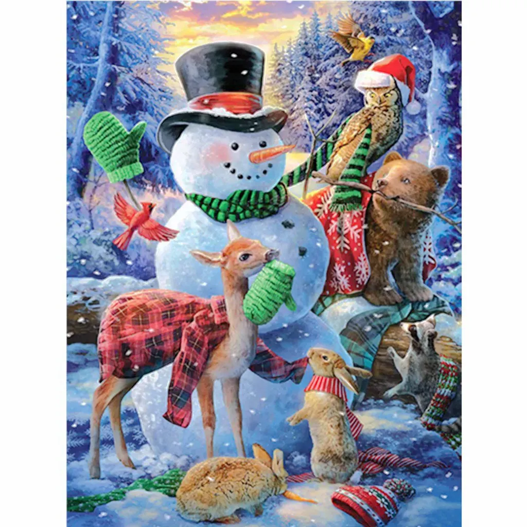 

5D DIY diamond painting cross-stitch diamond Mosaic embroidery landscape Christmas little snowman 3D art crafts home decor gift