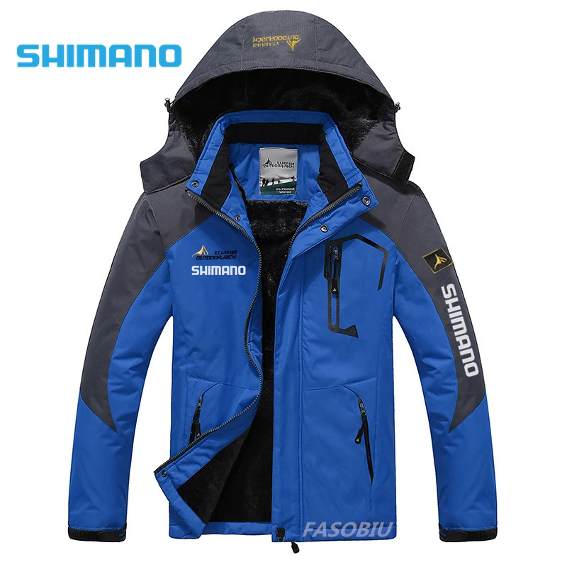 

Shimano Outdoor Men's Fishing Jacket Plus Size Fleece Thicker Fishing Clothing Windproof Riding Male Warm Cotton Fishing Clothes