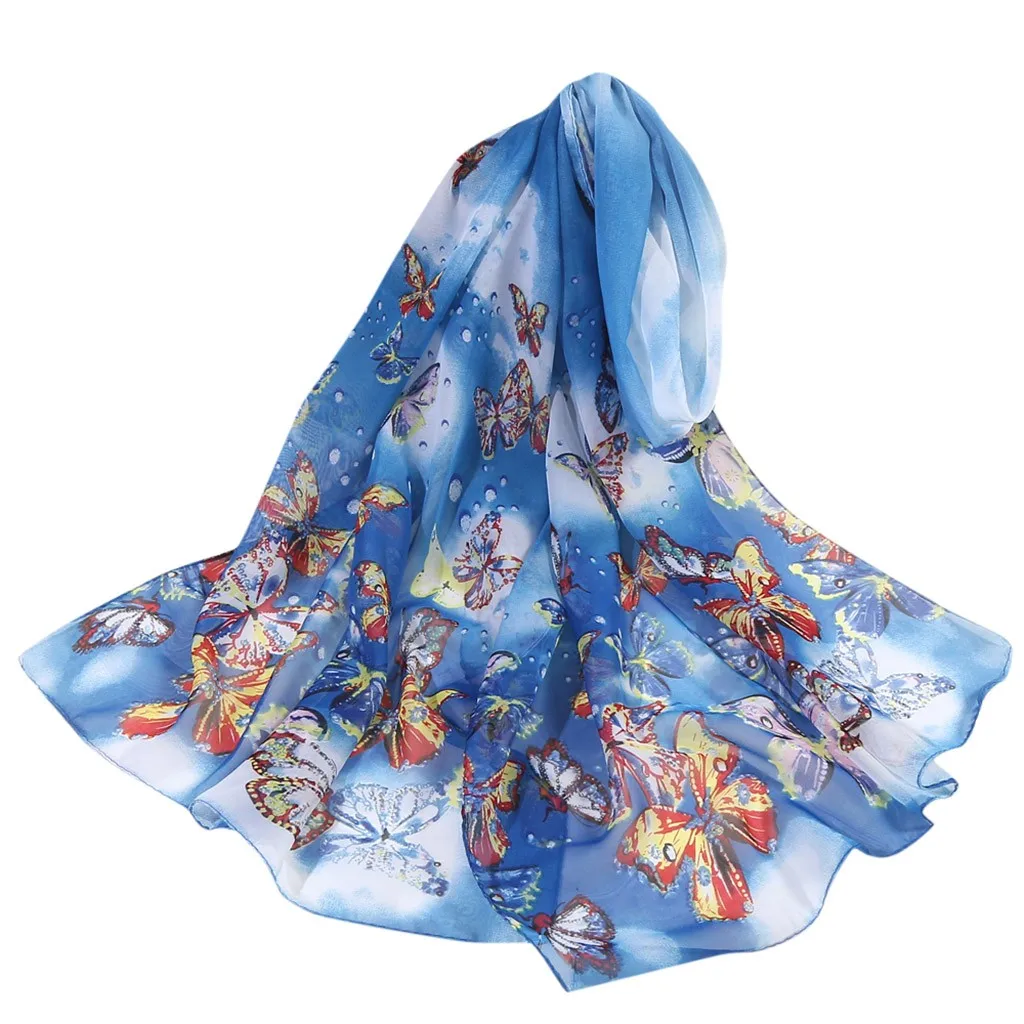 

160*50cm Women Flower Print Long Soft Wrap Scarf Simulation Silk Shawl Scarves Chouchou Foulard Satin Scarf