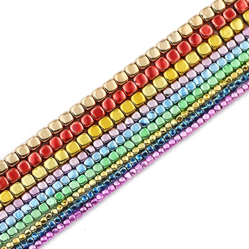 2/3/4 мм квадратный гематит натуральный камень нано Золото Зеленый Фиолетовый