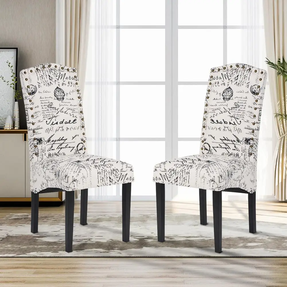 

Not Easy Deformed 2Pcs/Set Attractive Elegant Fine Texture Dining Chair Solid Color Chair Eco-friendly for Home
