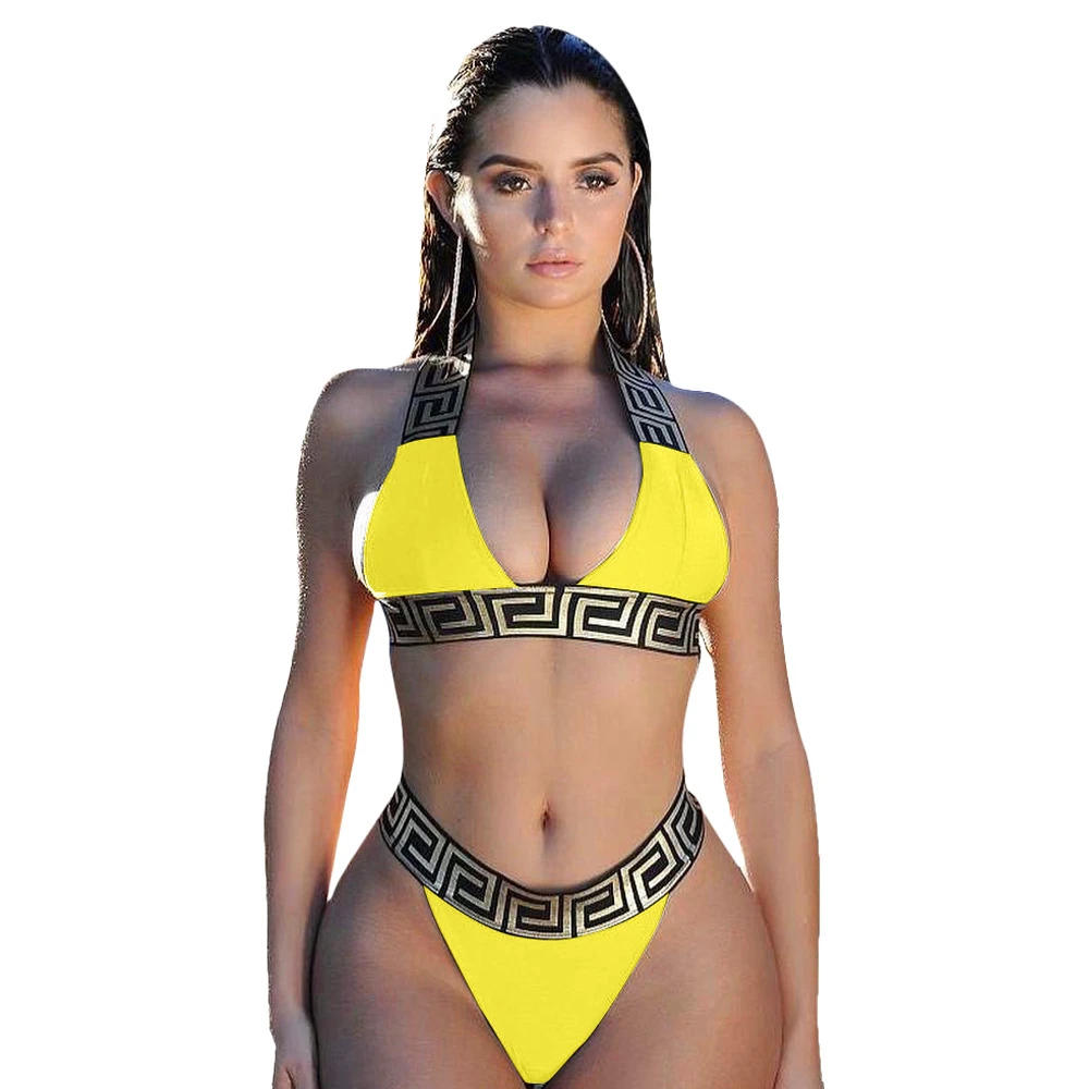 

Bandage Swimsuit Sexy Bikini Set Women Crop Top Bikinis Mujer 2019 Swimwear Female Separate Fused Women's Swimming Suit Biquini