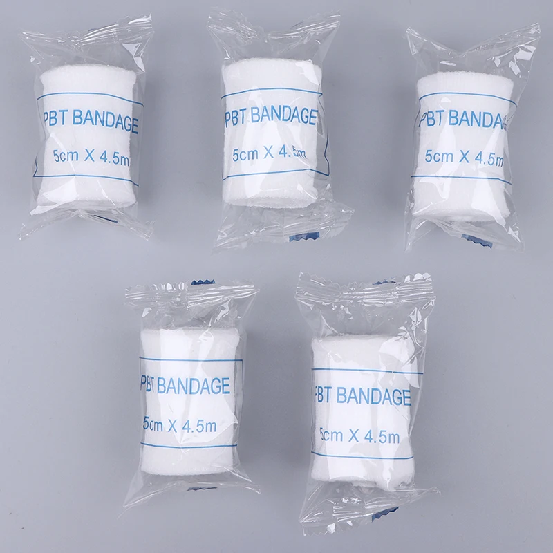 

6 Rolls/lot 5cmx4.5m PBT Elastic Bandage First Aid Kit Gauze Roll Wound Dressing Medical Nursing Emergency Care Bandage