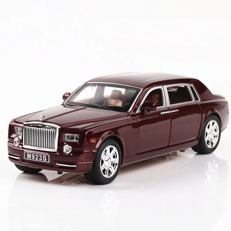 

Модель автомобиля из сплава 1:24 модель автомобиля Rolls Royce Phantom модель автомобиля для мальчика звук и светильник шесть-дверная игрушка
