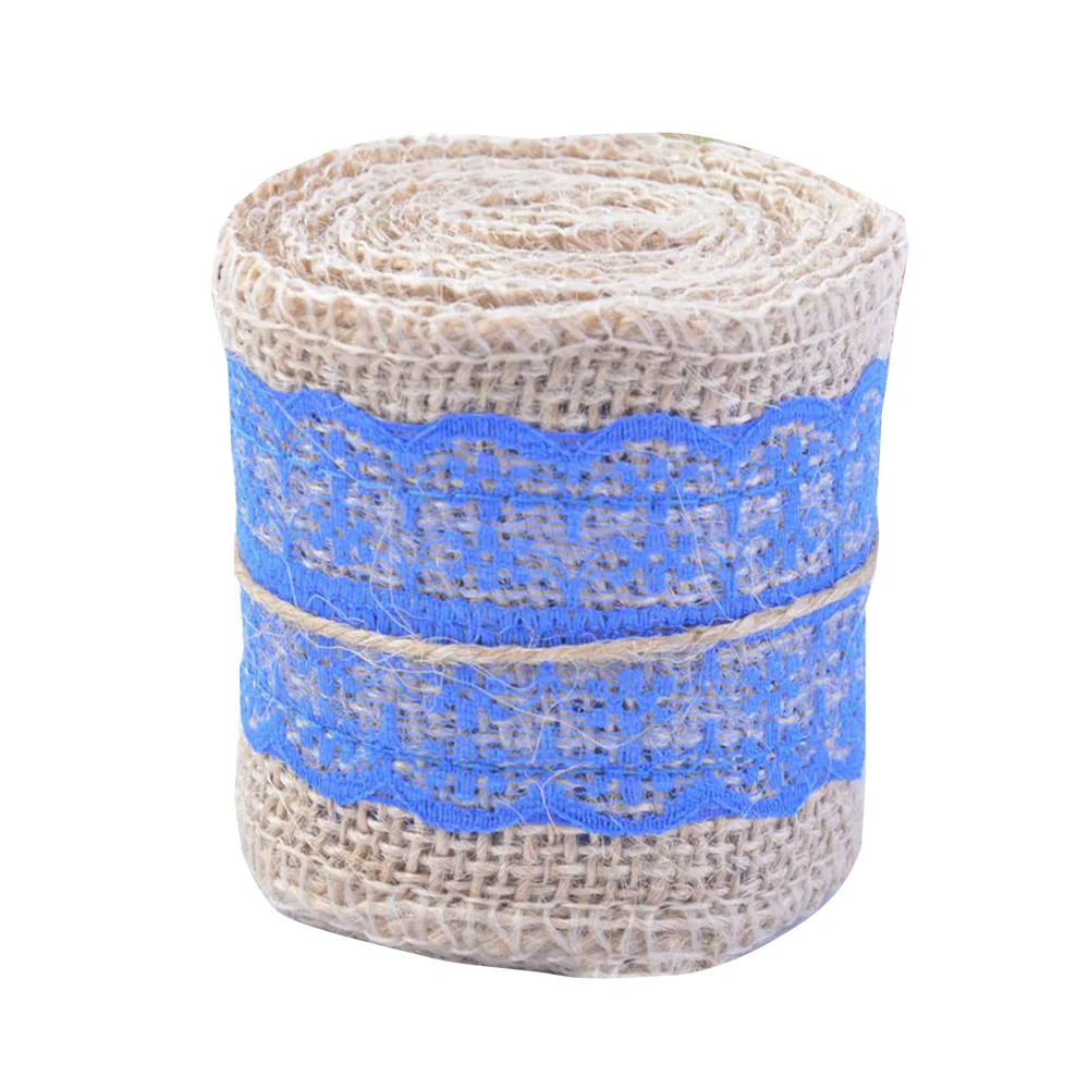 5 м Мешковина Hessian ленты кружева Лен край натуральный джутовая лента винтажные