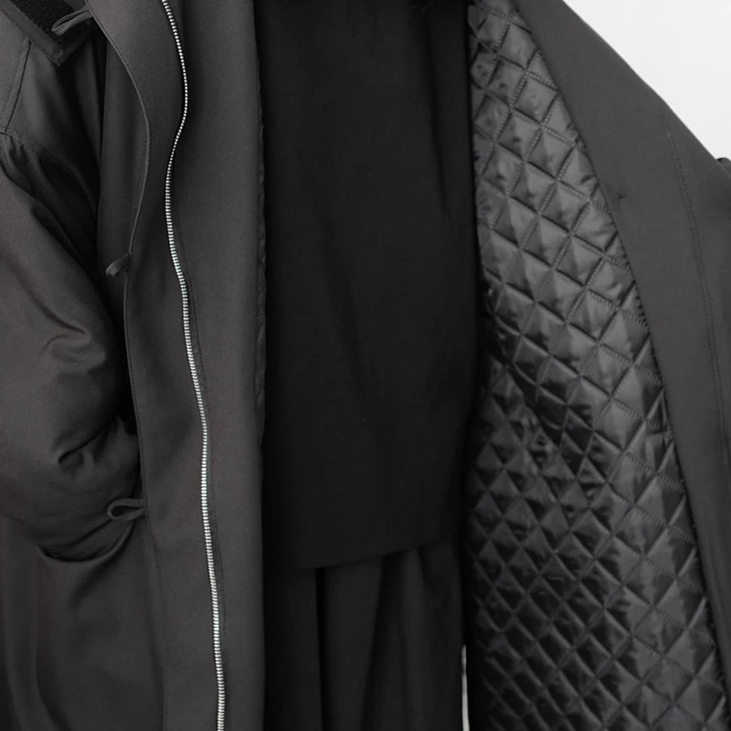 

Hooded Oversized Long Cotton-padded Coat Long Sleeve Loose Fit Women Parkas Fashion Tide New Autumn Winter 2021 1DD2400