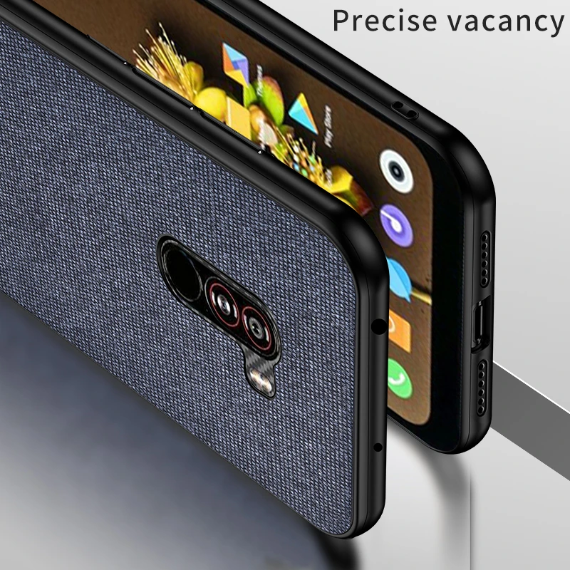 Роскошный ультра-тонкий хлопковый тканевый чехол s для Xiaomi POCOPHONE F1 Phone Sofr силиконовый чехол для задней панели POCOPHONE F1 кожаный чехол