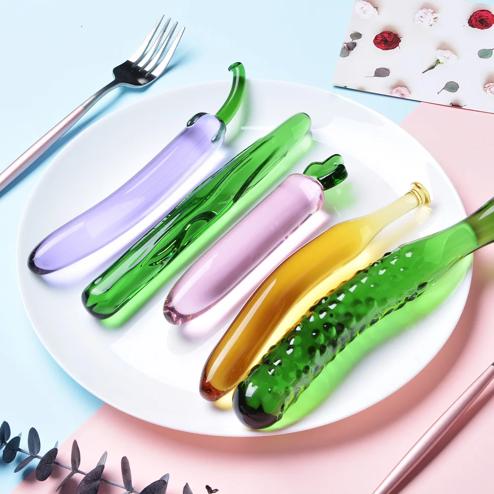 Стеклянный фаллоимитатор Pyrex для женщин секс-игрушка мастурбации фрукты овощи