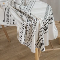 geometric white table cloth round tablecloth cotton linen home decoration dining table cover linen obrus mantel mesa tafelkleed