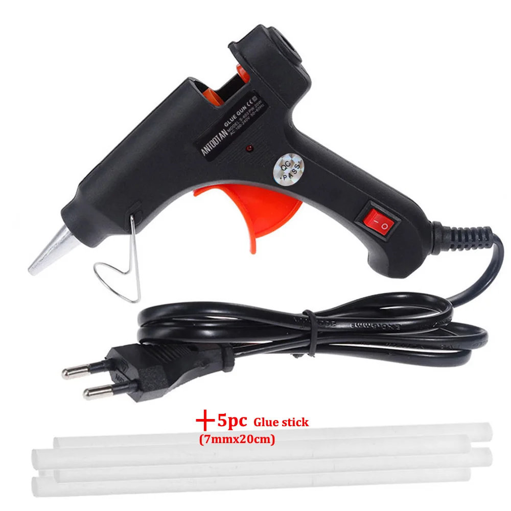 

20W glue gun hot melt glue gun glue tool practical cordless heating process repair tool and 5 glue sticks