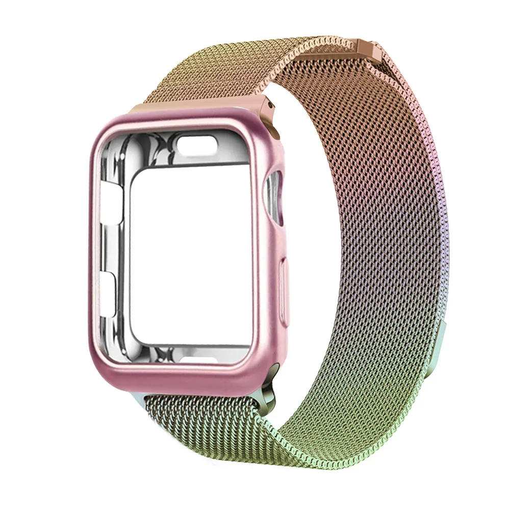 Миланский ремешок+ чехол для 38 мм 42 мм apple iwatch series 3 2 1 ремешок 40 мм 44 мм для apple watch 4 pulseira аксессуары для браслетов