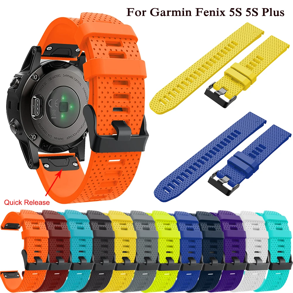 Мягкий силиконовый браслет 20 мм ремешок на запястье для Garmin Fenix 5S 6S смарт-часов с