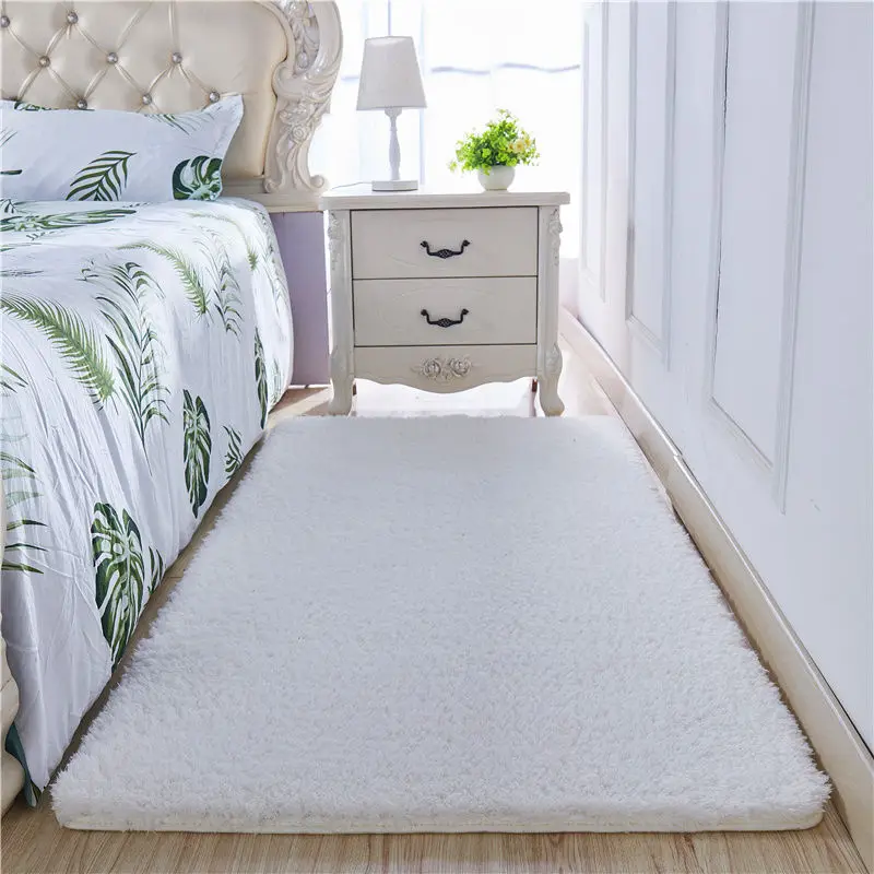 Утолщенный мягкий ковер коврик с длинными волосами ворсистый для украшения дома