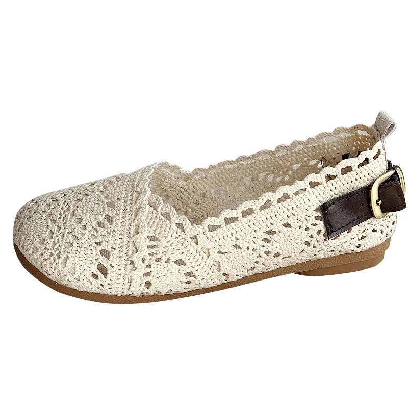 Careaymade-Summer literature art model women's shoes small fresh fill sandals mesh breathable belt buckle leisure student shoes