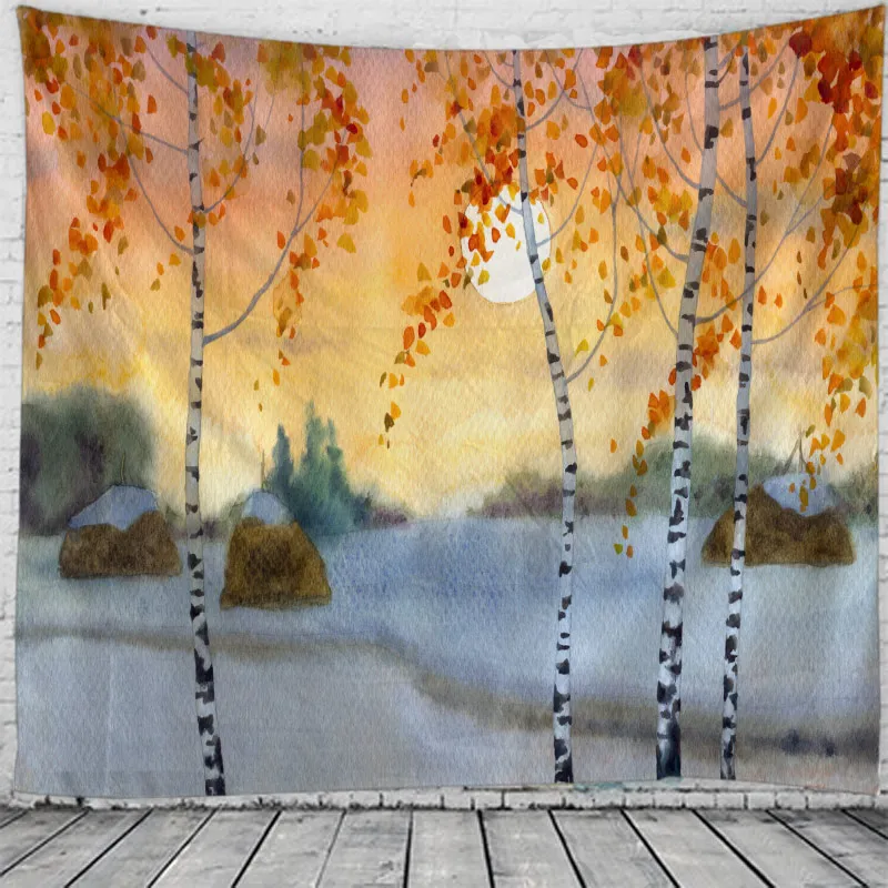 

Natural Landscape Tapestry Wall Hanging Cloth Bed Spread Beach Towel Table Cloth YogaMat House Decoration Living Room Decoration