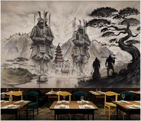 custom photo 3d wallpaper japanese style ukiyo e samurai temple living room home decor 3d wall murals wallpaper for walls 3 d