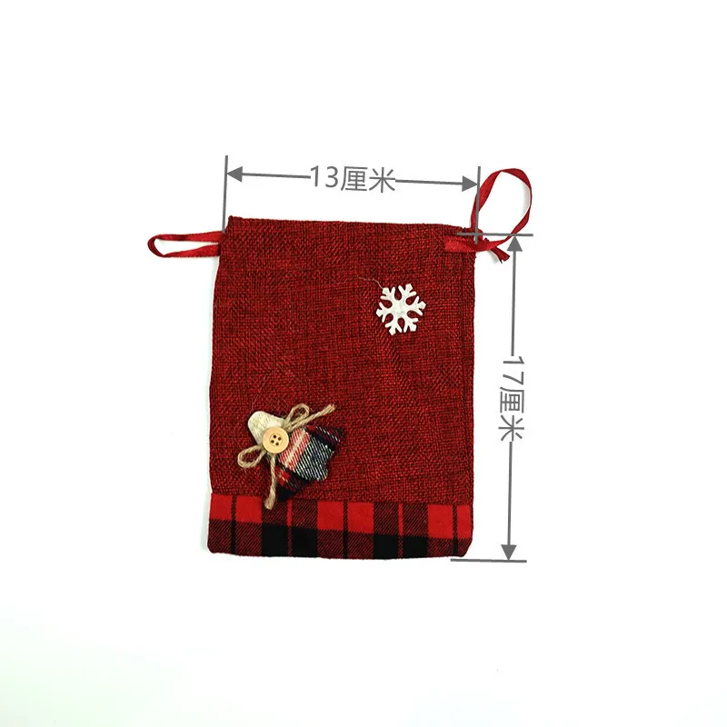 

5pcs Cloth Christmas Gift Bags Merry Christmas Decor for Home Santa Claus Gift Packaging Bag Xmas Navidad 2021 New Year 2022