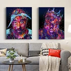Красочная Картина на холсте Бигги и Тупак, портрет в стиле хип-хоп, музыкальный плакат и принты, Настенная картина, обои, декор для гостиной