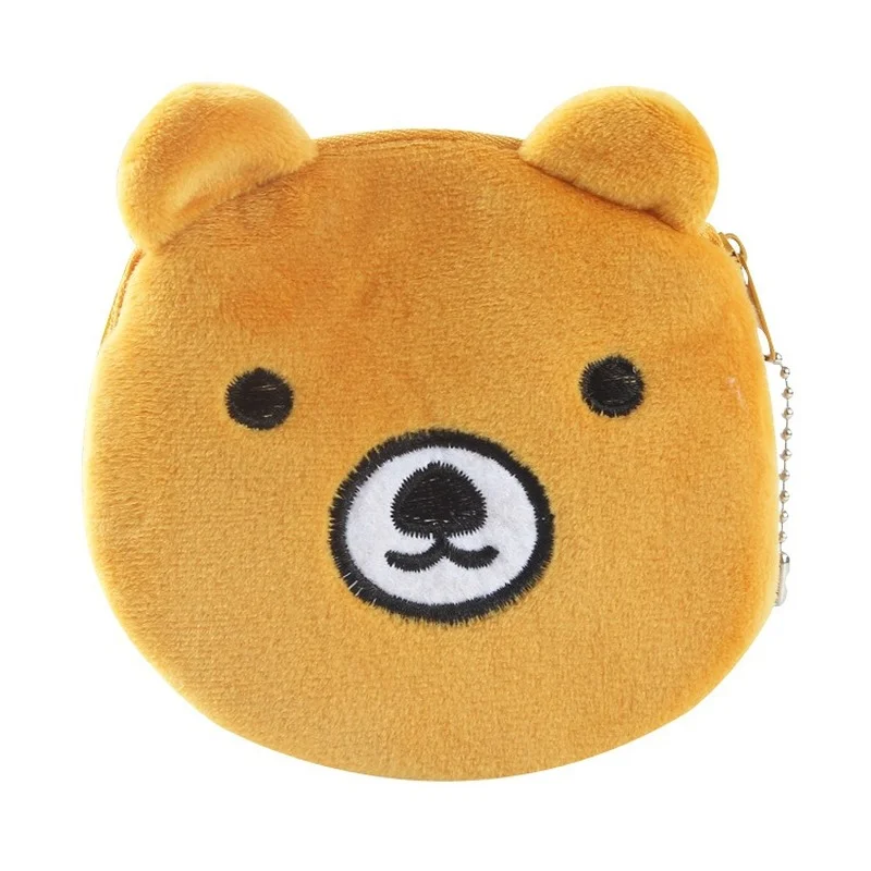 

Mini Cartoon Animal Head Rabbit Pig Panda Circular Coin Purse Bag Key Case Kawaii Plush Toys Stuffed Toy Birthday Student Gift