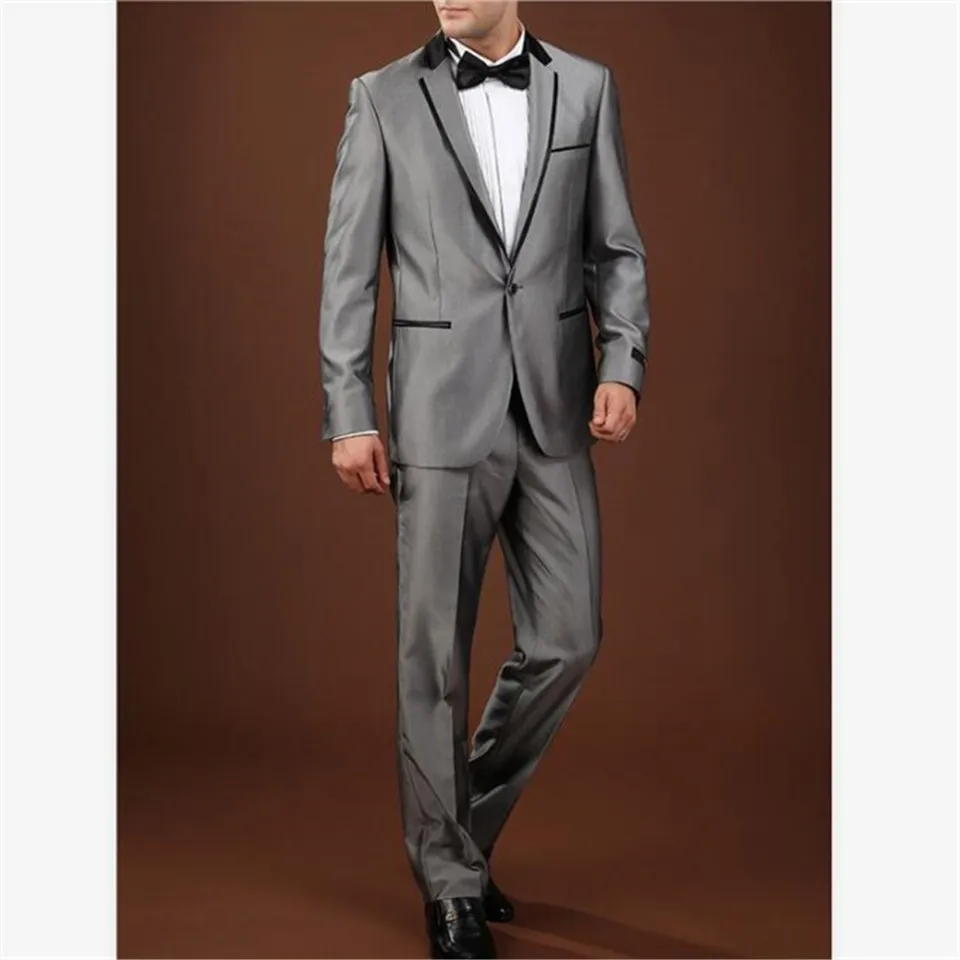 picture color Мужской костюм Smolking Noivo Terno Slim Fit Easculino, вечерние костюмы для мужчин, смокинги, Женихи, шаль, черный отворот, на одной пуговице(пиджак - Цвет: picture color