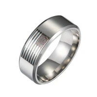 new fashion jewelry 8mm wide flag mens stainless steel ring