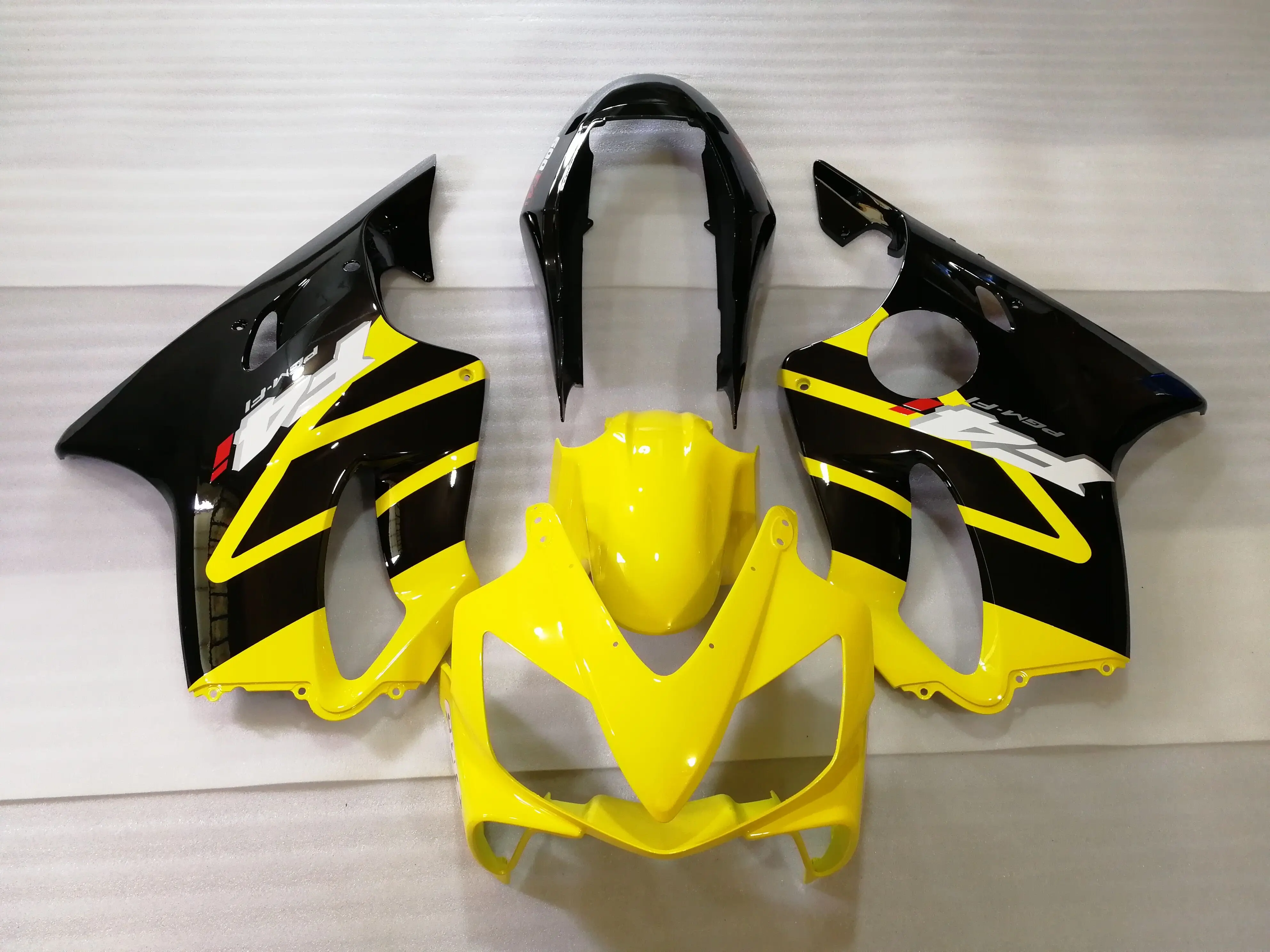 ABS Пластиковый обтекатель для Honda CBR 600 F4i 04 05 06 07 желто черные Обтекатели CBR600F4i 2004 2007