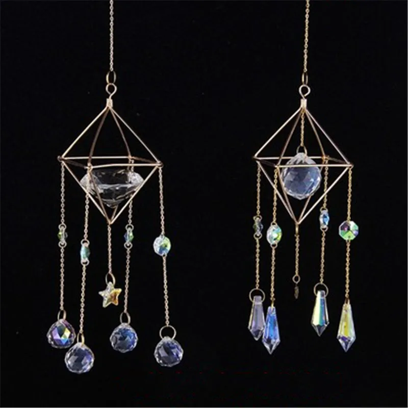 

Crystal Sun Catchers Prisms Hanging Rainbow Chaser Love Star Moon for Window Curtains Pendant Home Garden Car Lamp Decor Gifts