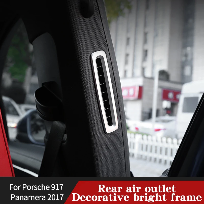 

For Porsche 917 Panamera 2017 Air Outlet Decorative Panel Trim Frame Cover Sticker Strips Garnish Interior Accessories