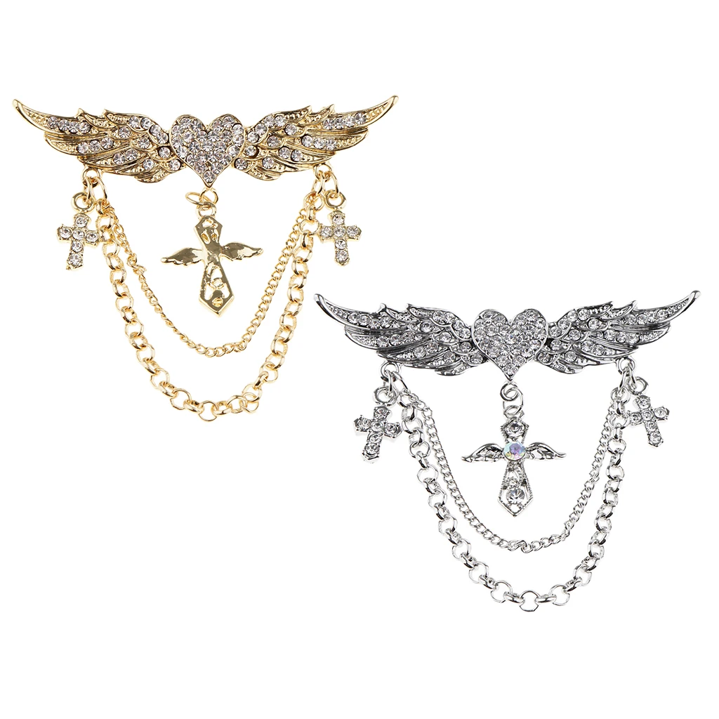 Ангел с кулон крест сердцем стразы кисточкой блузка воротник Pin|Броши| |